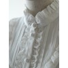 Rice-white Ruffle Stand Collar Classic Lolita Long Sleeve Shirt