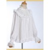 White Cotton Little High Collar Classic Lolita Long Sleeve Shirt