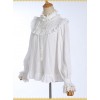 White Cotton Little High Collar Classic Lolita Long Sleeve Shirt