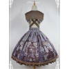 Steampunk Cat Series Cat Ears Collar Gray-blue Punk Lolita Shoulder Straps Skirt