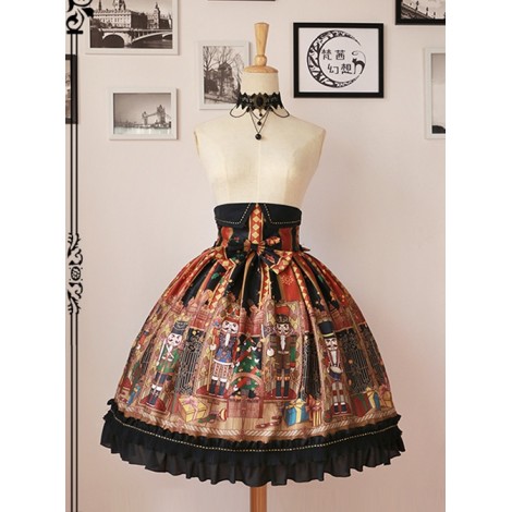 Walnut Soldier's Wonderful Journey High Waist Lolita Skirt