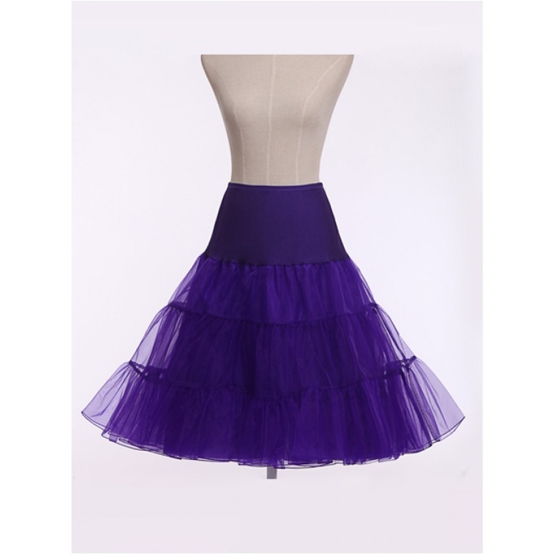 A-line Petticoat Retro Lake Blue Voile Lolita Skirt