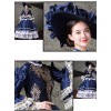 Palace Style Lace Embroidery Navy Blue Classic Lolita Prom Dress