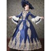 Palace Style Navy Blue Elegant Classic Lolita Prom Long Dress