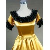 Retro Yellow And Black Lace Ruffles Round Collar Lolita Prom Dress (Extra Large)