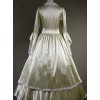 Victorian Palace Style Champagne Bowknot White Lace Lolita Prom Dress