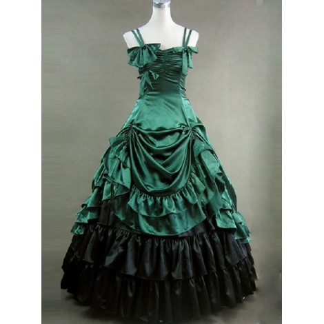 Victorian Bowknot Ruffles Gothic Lolita Prom Sling Dress