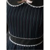 Retro Color Striped Waist Cotton Vest Skirt