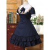 Vintage Dark Blue School Lolita Short Sleeve Dress