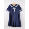 Navy Style Loose Short Sleeve School Lolita Dress