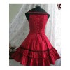 Red Sleeveless Bow Preppy Style Cotton Lolita Dress