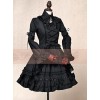 Black Short Sleeves Cotton Bow Gothic Lolita Dress