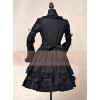 Black Short Sleeves Cotton Bow Gothic Lolita Dress