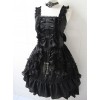 Black Sleeveless Halter Gothic Punk Lolita Dress