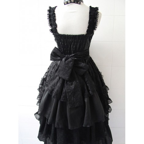 Black Tight Lace Lolita Vest Skirt