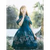 Blue Kowloon Missing Shoulder Print Dress