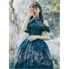 Blue Kowloon Missing Shoulder Print Dress