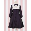 Little Stand Collar Concise Gothic Lolita Long Sleeve Dress