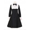 Little Stand Collar Concise Gothic Lolita Long Sleeve Dress