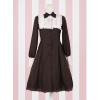 Little Stand Collar Concise Gothic Lolita Long Sleeve Dress