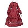 Lovely Long Sleeves Red Bow Cotton Lolita Dress