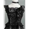 Black Chiffon Lace-up Gothic Lolita Sling Dress