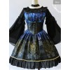 Black Grey Meteorite Magic Printed  Lolita Dress