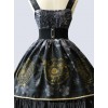 Black Grey Meteorite Magic Printed  Lolita Dress