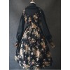 Elegant Black Flowers V Collar Lolita Vest Dress