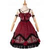 The Split Love Series Rose Gothic Lolita Red Sling Dress