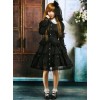 Black Lapel Ruffle Gothic Lolita Long Sleeve Dress