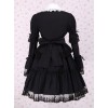 Black Lapel Ruffle Gothic Lolita Long Sleeve Dress