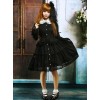 Black Lapel Ruffle Gothic Lolita Long Sleeve Dress