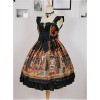 Black Ruffled Straps And Square Neckline By Nutcracker Fantasy Skirt