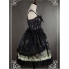 Bowknot Decorated Neckline Wide  Straps Lolita JSK / Jumper Skirt with Tulle Overlay - Arabian Nights by Souffle Song