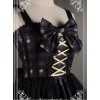 Bowknot Decorated Neckline Wide  Straps Lolita JSK / Jumper Skirt with Tulle Overlay - Arabian Nights by Souffle Song