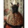 Magic Tea Party Halloween Pumpkin Head Printing Gothic Lolita Sling Dress