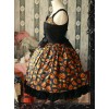 Magic Tea Party Halloween Pumpkin Head Printing Gothic Lolita Sling Dress