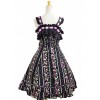 Sweet Black Lace Trim Ruffles Sleeveless Terylene Lolita Dress