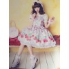 Fashion Cherry Red Strawberry High Waist Sweet Lolita Short Sleeves Dress