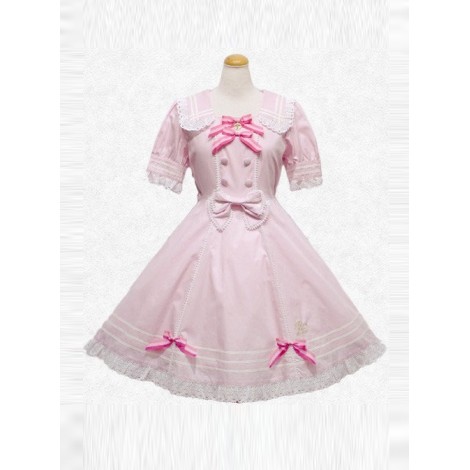 Summer's Big Miss Series Pink Short Sleeve Classic Lolita Dress