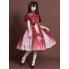 The Moon In The Mirror Series Chinese Style Elegance Classic Lolita Short Sleeve Dress