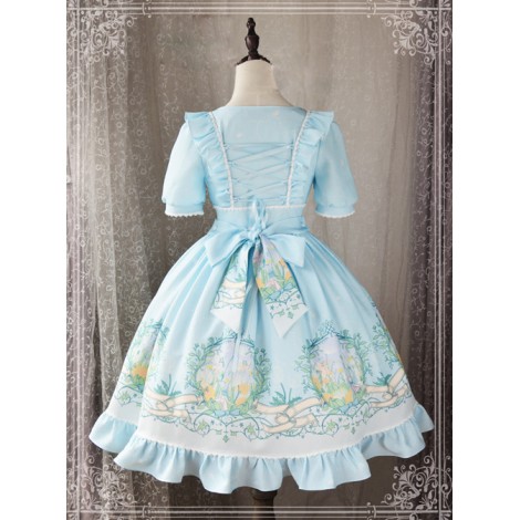 White Strapless Ruffles Classic Lolita Half Sleeve Dress