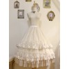 My First Love Short Version Beige Lace Embroidery Classic Lolita Skirt