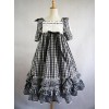 Summer Resort Girls Plaid High Waist Sweet Lolita Short Sleeves Dress