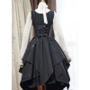 Stripes Sleeveless Bind Strap Gothic Lolita Irregular Hem Dress