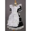 Short Sleeves Lace Trim Cotton Cosplay Maid Costume