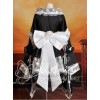 V-Neck Black And White Lace And Ruffles Cosplay Lolita Long Sleeves Dress