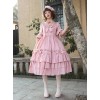 Bowknot High Waist Pure Color Classic Lolita Half Sleeve Dress