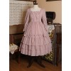 Bowknot High Waist Pure Color Classic Lolita Half Sleeve Dress